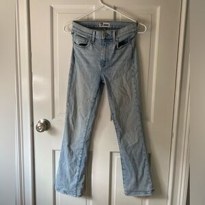 LE jeans, light wash flare